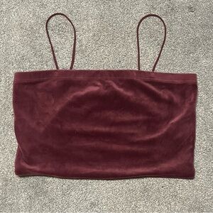 Forever 21 Dusty Rose Velvet Cropped Cami